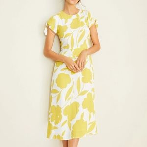 AT Floral tie sleeve midi dress